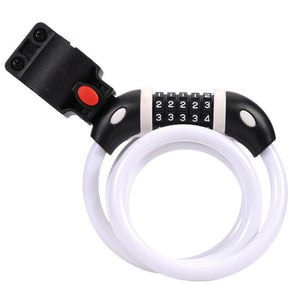 Bike Bicycle Code Combination Locker 5-Digital Password Pin Security Cable Lock